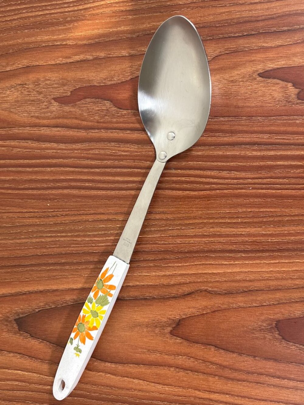 Vintage EKCO Stainless Floral Serving Spoon